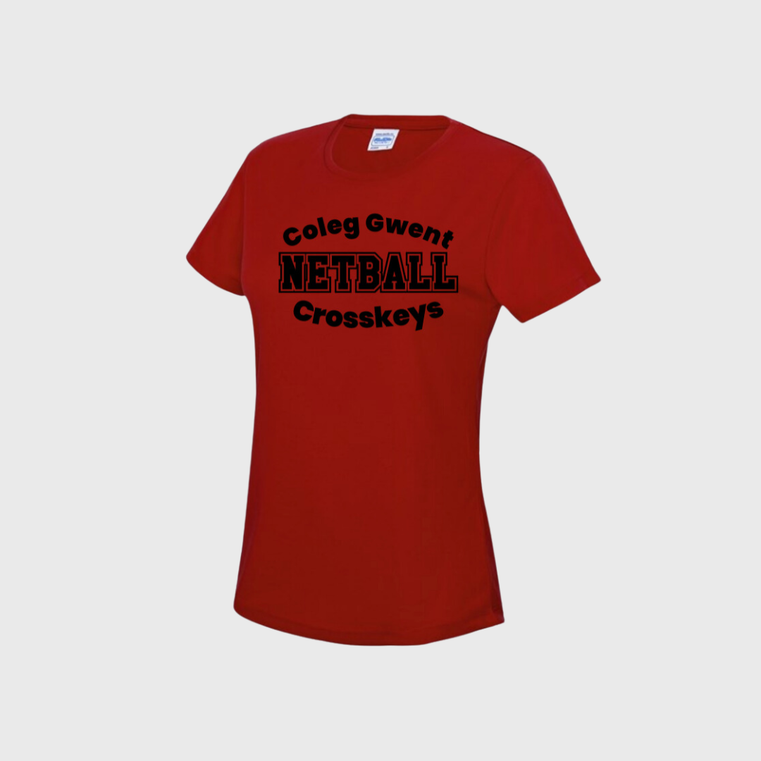 Coleg Gwent Netball - T-Shirt (Red)